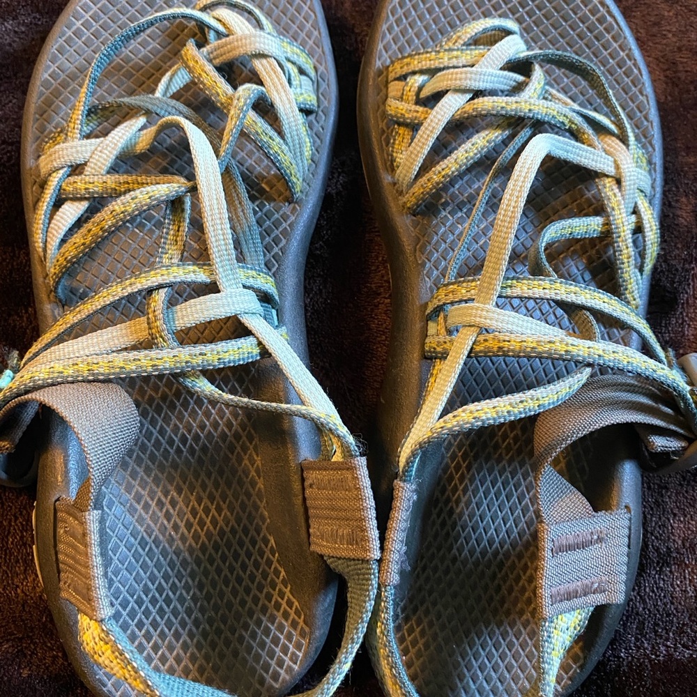 Chaco Blue and Yellow Women's Sandals